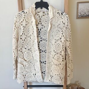Zara Cream Crochet Cardigan